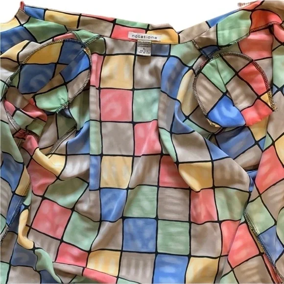 NOTATIONS XL Multicolored Women’s short sleeve blouse shirt - Picture 8 of 14